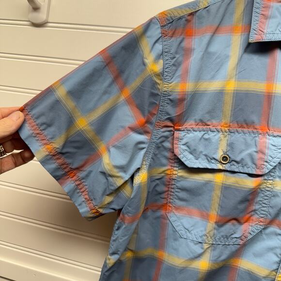 Prana Cayman Plaid Short Sleeve Button Up Performance Shirt Size S - Picture 4 of 11